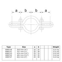 Doos Gaasbevestigingsclip dubbel-C / 33,7 mm (160 stuks)